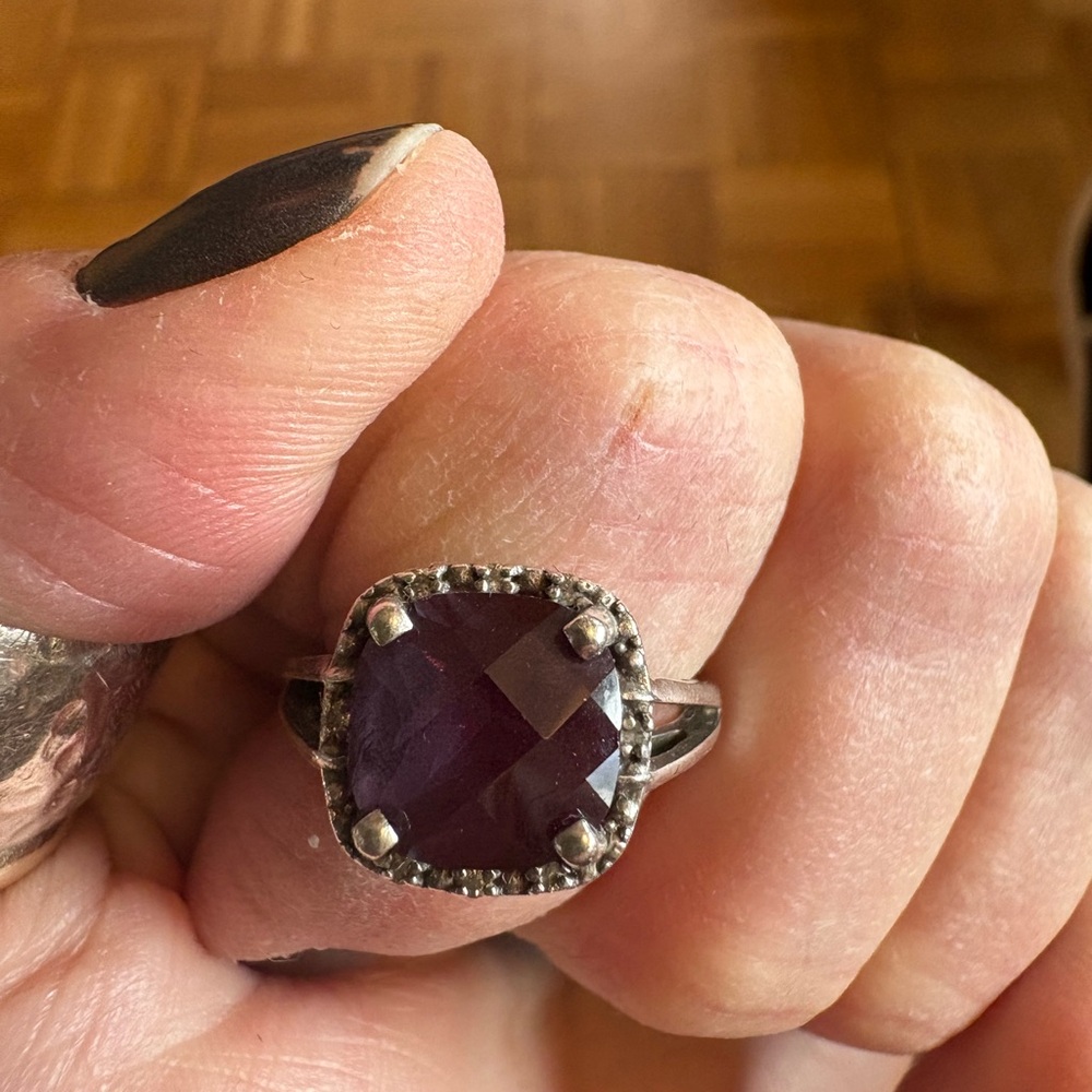 Sterling Silver Lab Created Alexandrite Halo Ring - Elegant Women's Jewelry